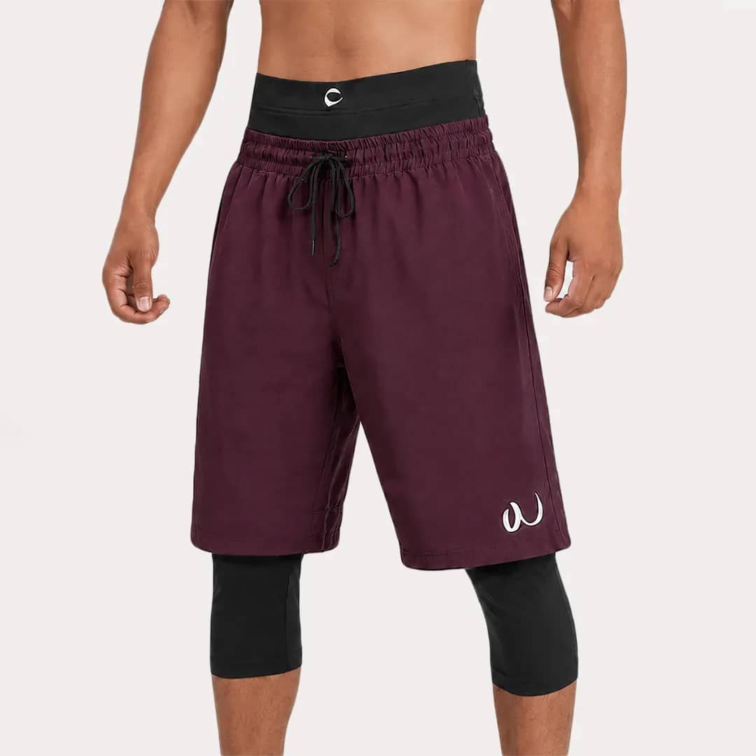 Front double layer awrah short